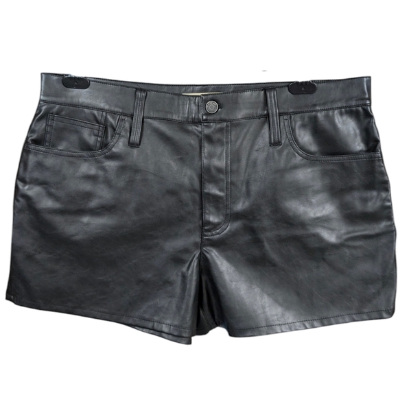 MADEWELL Short Shorts Baddie Leather Perfect Black 31 3.5" New - Picture 8 of 16
